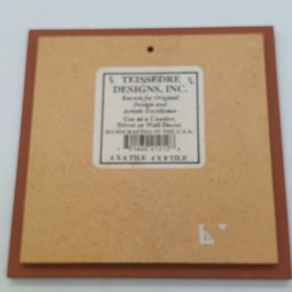 Teissedre Ceramic Square Art Tile Vase Coaster Trivet 6x6 - Picture 4 of 5